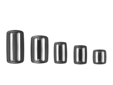 Leiterschnalle, Gurtschnalle, 20 - 50 mm, 10 Stück, Polyamid, schwarz