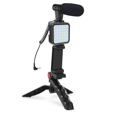 2Pace® Vlogging Kit mit Mikrofon & Kamera/ Handyhalterung für Video-Blogs