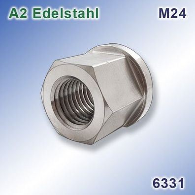 Sechskantmutter M24 1,5xd mit Bund DIN 6331 A2 Edelstahl Hexagon Nuts 304