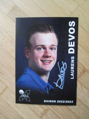 Tischtennis Bundesliga TTC Jülich Saison 22/23 Laurens Devos - handsign. Autogramm!!!