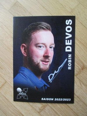 Tischtennis Bundesliga TTC Jülich Saison 22/23 Robin Devos - handsign. Autogramm!!!