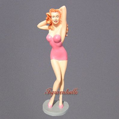 Pin Up USA Kleid rosa Figur Statue 50s Rock N Roll Rockabilly Deko Us.