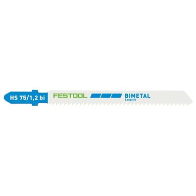 Festool Stichsägeblatt HS 75/1,2 BI/5 METAL STEEL/ Stainless STEEL (204270), 5 ...