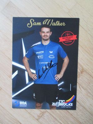 Tischtennis Bundesliga TTC Zugbrücke Grenzau Sam Walker - handsign. Autogramm!!!