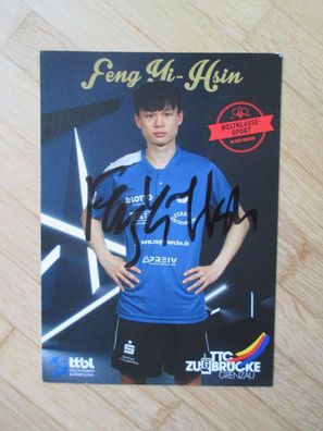 Tischtennis Bundesliga TTC Zugbrücke Grenzau Feng Yi-Hsin - handsign. Autogramm!!!