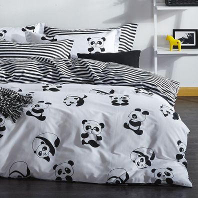 L'Essentiel Linge de Maison Panda- ELQ2128 Schwarz Weiss Bettdecken
