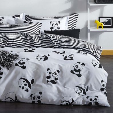 L'Essentiel Linge de Maison Panda- ELR8128 Schwarz Weiss Bettdecken