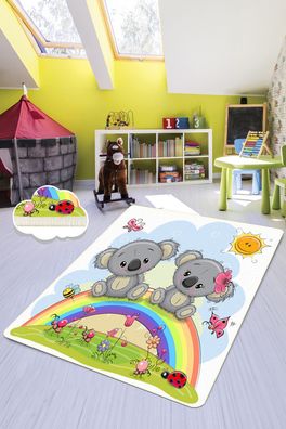 Conceptum Hypnose, Rainbow- Rainbow Elephants CHL, Bunt, Kurzflorteppiche, 80 x 120