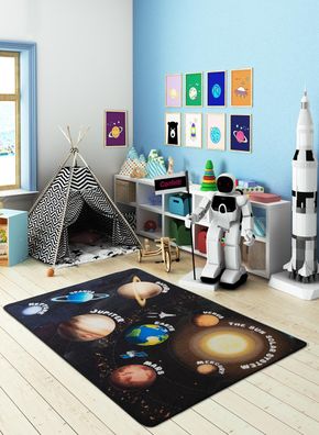 Conceptum Hypnose, Planets- Planets CNF, Bunt, Teppichlaufer, 100 x 150 cm, 100% Poly