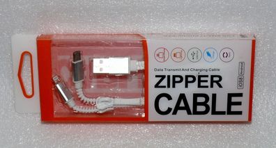 7x 1m USB 2.0 Anschluss Verbindungs Lade kabel Micro USB & Lightning 8Pin Weiß
