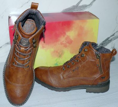 Mustang Denim Warme ZIP Herbst Winter Schuhe Boots Stiefel Futter 42 Braun D96