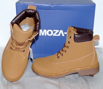 MOZA-X B248760 Warme Herbst Winter Schuhe Boots Stiefel PU 40 45 Camel Braun