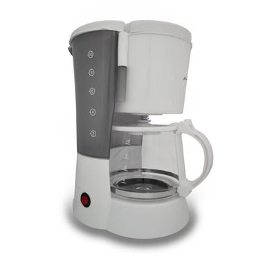 SUPER CM4166 Kaffeeautomat Glaskanne Kaffeemaschine 800W 1,25L 10 Tassen Weis
