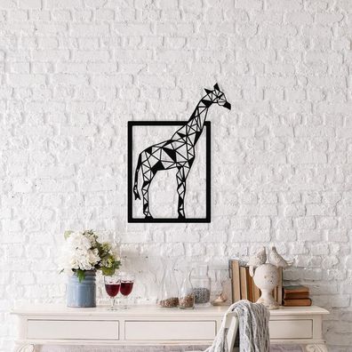 Wallity, Giraffe- OCN1037, Schwarz, Sonstige Wohndekorationen, 45 x 60 cm, 100% Metal