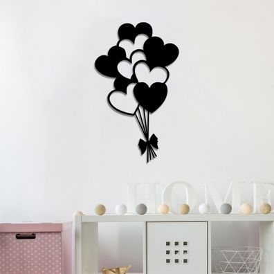 Wallity, Balloons- TNL1421, Schwarz, Sonstige Wohndekorationen, 21 x 35 cm, 100% Meta