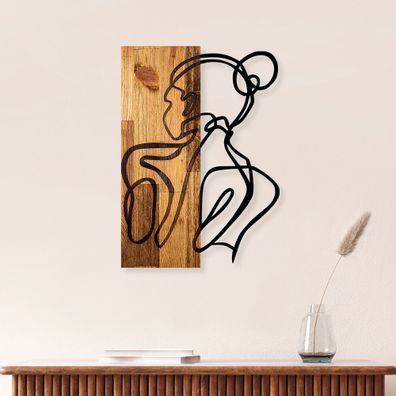 Wallity, Woman- SKL2213, Schwarz, Sonstige Wohndekorationen, 35 x 3 x 50 cm, 50% Holz