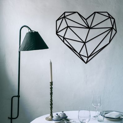 Wallity, Heart- ENZ1124, Schwarz, Sonstige Wohndekorationen, 47 x 40 cm, 100% Metall