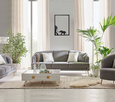 Wallity, Elephant- LDN1106, Schwarz, Sonstige Wohndekorationen, 45 x 65 cm, 100% Meta