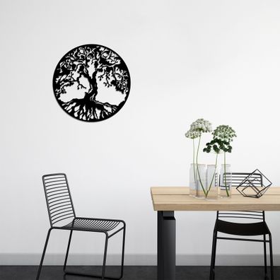 Wallity, Tree- TNL1367, Schwarz, Sonstige Wohndekorationen, 60 x 60 cm, 100% Metall (