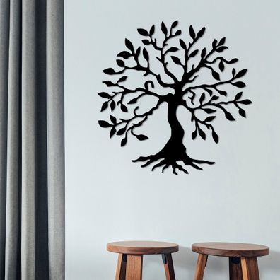 Wallity, Tree- TNL1761, Schwarz, Sonstige Wohndekorationen, 60 x 60 cm, 100% Metall (