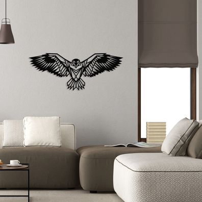 Wallity, Eagle3- ENZ1151, Schwarz, Sonstige Wohndekorationen, 100 x 44 cm, 100% Metal