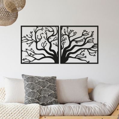 Wallity, Tree- TNL1117, Schwarz, Sonstige Wohndekorationen, 100 x 50 cm, 100% Metall