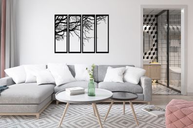 Wallity, Tree- LDN1159, Schwarz, Sonstige Wohndekorationen, 25 x 50 cm, 100% Metall (