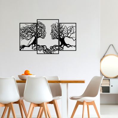 Wallity, Love Tree, 116 x 71 cm, Dekorative Metall -Wandzubehor, Schwarz, 100% Metall