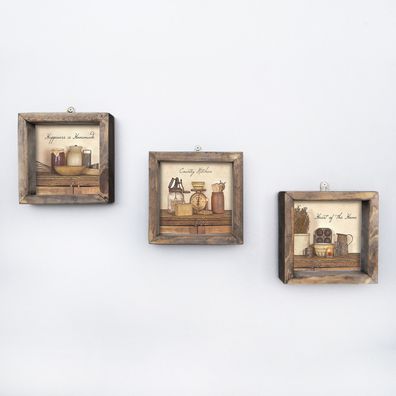 Wallity, AlmÄ±la- EVL4622, Bunt, Leinwandbilder, 15 x 15 cm, Gemalde: 100% MDF (Dicke