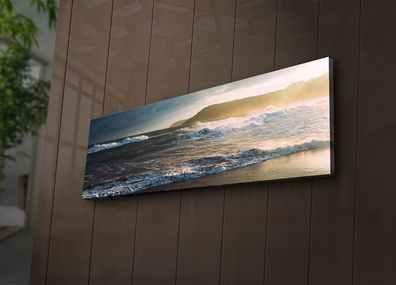 Wallity, 3090Ä°ACT- LED1219, Bunt, Leinwandbilder, 30 x 90 cm, 100% Wildleder -Leinwa