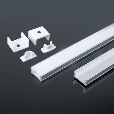 2m Aluprofile Alu Schiene Leiste Profil LED Kanal Deckenanbringung für LED Strip ...