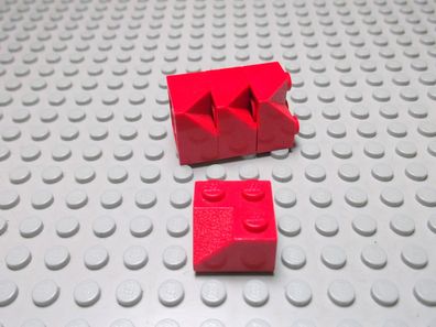 Lego 2 Schrägsteine Eckstein Positiv 2x2 Rot 45 Grad Nummer 3046a