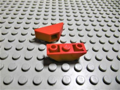 Lego 2 Doppel Negativ Steine 45 Grad 1x3 Rot Nummer 2341