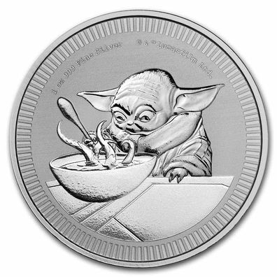 Niue Star Wars ™ Baby Yoda 2022 2$ 1 oz 999 Silbermünze