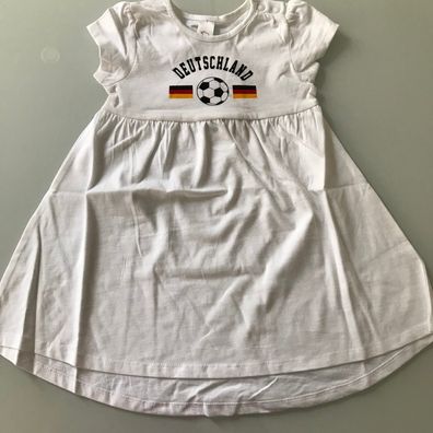 Mädchen Fußball Kleid Deutschland Weiß 100% Baumwolle Gr. 80, neu mit Etikett
