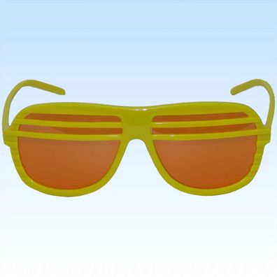 Atzenbrille Gelb-Orange Shutter Atze Brille Partybrille Nerd Sonnenbrille Partybrille