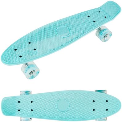 Skateboard Komplettboard Retro Board LED-Räder 60 x 45 mm - Térkis