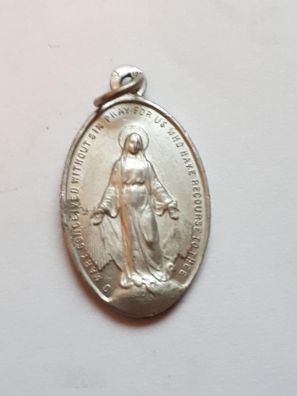 Medaille Anhänger O Mary, convelved without sin... 2,2 cm x 1,4 cm