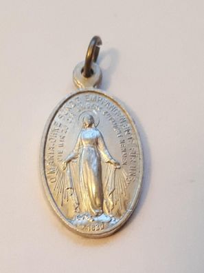 Medaille Anhänger O Maria, empfangen ohne Sünde... 1,8 cm x 1,2 cm