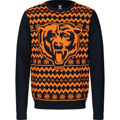 NFL Chicago Bears Ugly Sweater Big Logo 2-Color Christmas Pullover Weihnachten