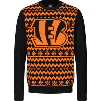 NFL Cincinnati Bengals Ugly Sweater Big Logo 2-Color Christmas Pullover Weihnachten