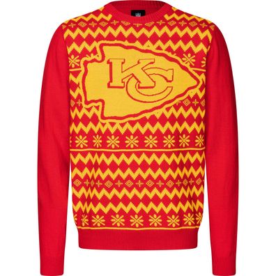 NFL Kansas City Chiefs Ugly Sweater Big Logo 2-Color Christmas Pullover Weihnachten