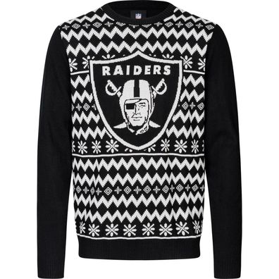 NFL Las Vegas Raiders Ugly Sweater Big Logo 2-Color Christmas Pullover Weihnachten
