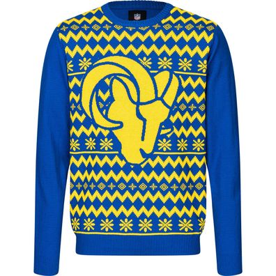 NFL Los Angeles Rams Ugly Sweater Big Logo 2-Color Christmas Pullover Weihnachten