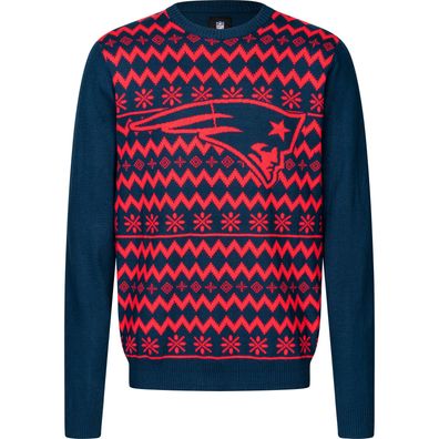 NFL New England Patriots Ugly Sweater Big Logo 2-Color Christmas Pullover Weihnachten