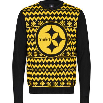 NFL Pittsburgh Steelers Ugly Sweater Big Logo 2-Color Christmas Pullover Weihnachten