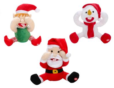 Lustige Weihnachtsfigur mit Bewegung und Ton, spielt auf Knopfdruck Jingle Bells, ...