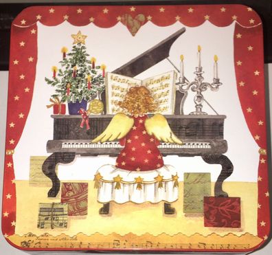 Keksdose Quadratisch Aurelia 18,7 x 18,7 x 7,2 cm von Gawol mit Weihnachtsmotiv