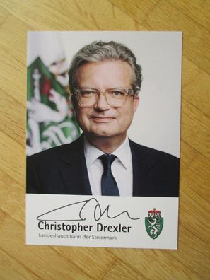 Österreich Landeshauptmann Steiermark Christopher Drexler - Autogramm!!!