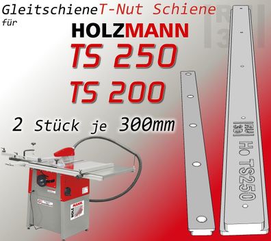 2x300mm T-Nut Schiene f. Holzmann TS250 + TS200 Tischkreissäge, Schiebeschlitten